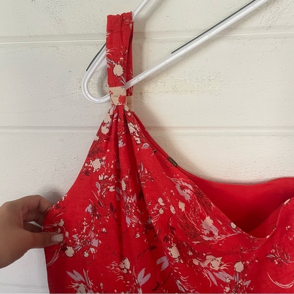 EUC Free People Womens All Mine Mini Red Floral One Shoulder Dress Size Small - Picture 7 of 13